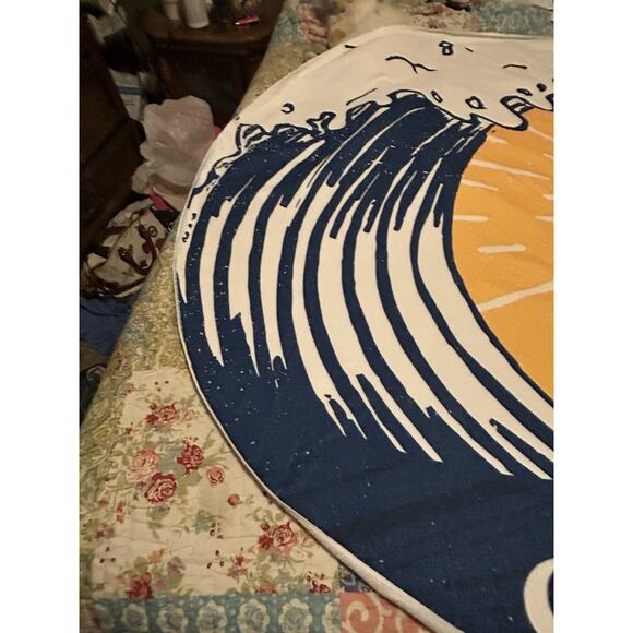 Corona Beer Beach Towel Tapestry Wall Hanging Man Cave Pool 59" Round - Picture 3 of 5